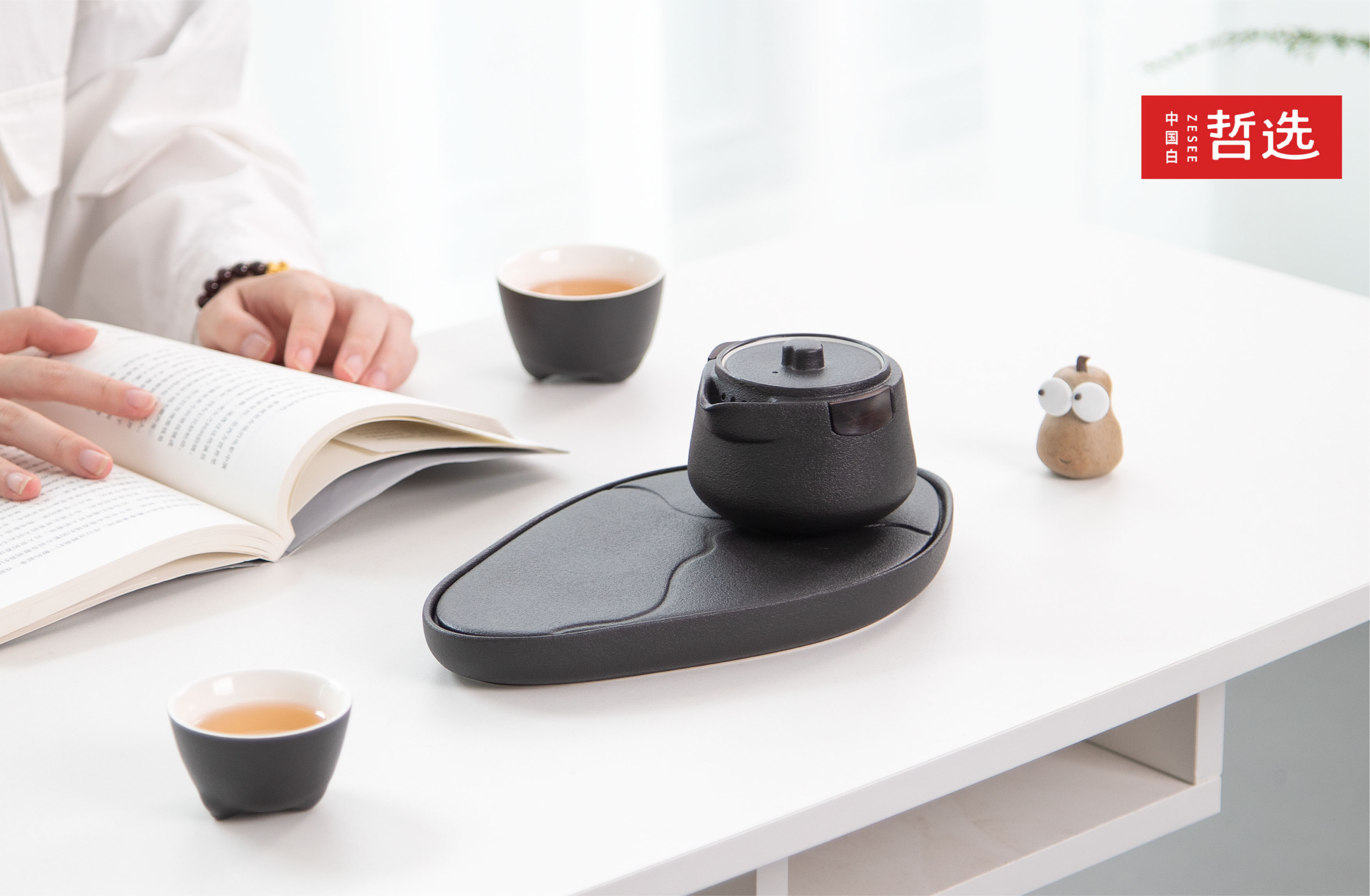 Simplicity，teapot，Convenient tea set，One pot and two cups，Zhe Xuan，Express cup，Polar bear，Chinese white，