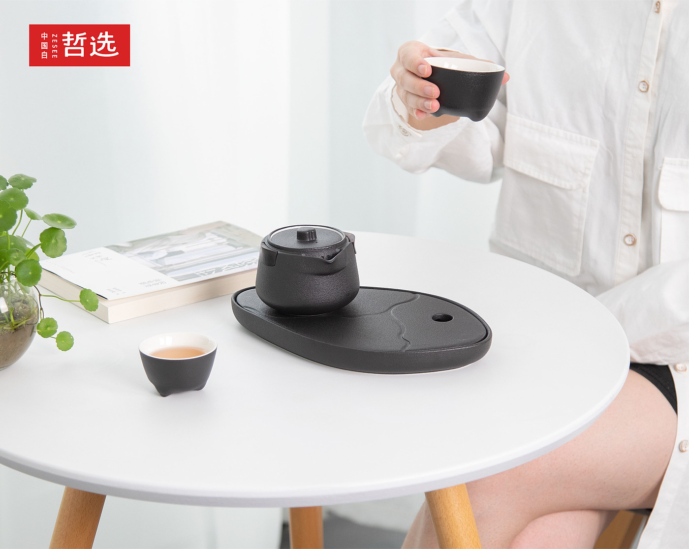 Simplicity，teapot，Convenient tea set，One pot and two cups，Zhe Xuan，Express cup，Polar bear，Chinese white，