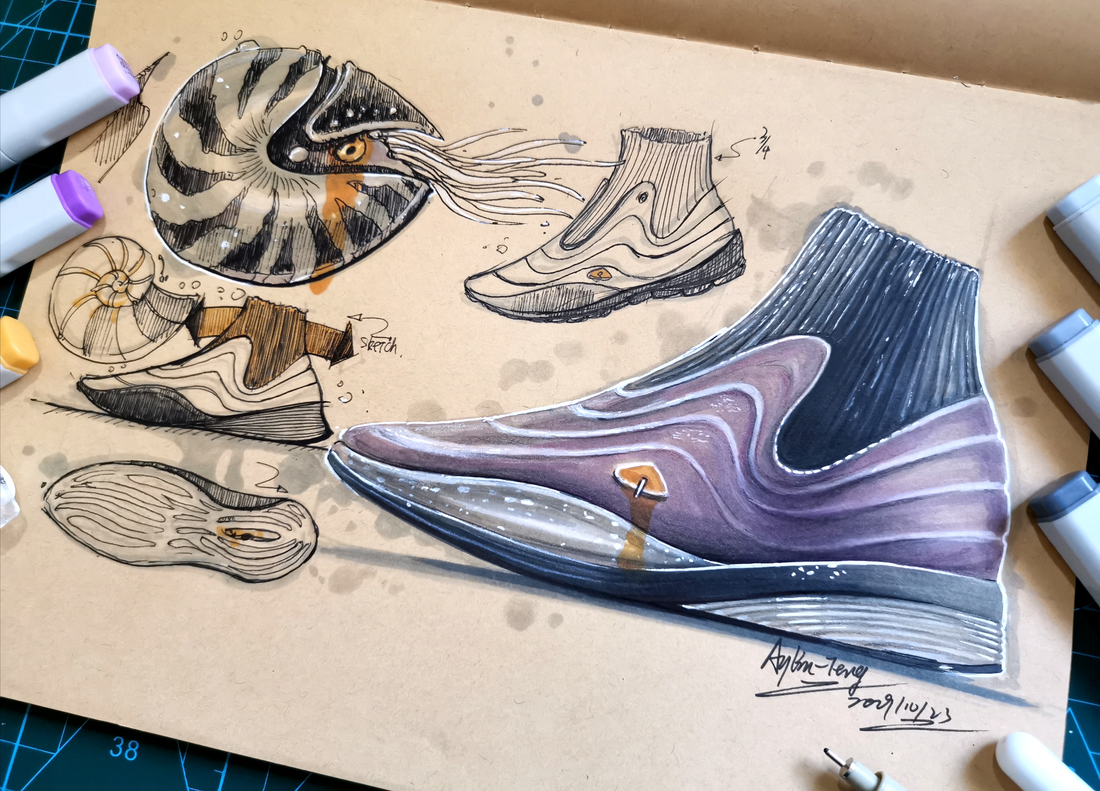 Teng Yilin，Postgraduate entrance examination for industrial product design，Hand drawn industrial product design，Pursue dream Jiangnan Design Postgraduate Entrance Examination，Designer's hand-painted book，