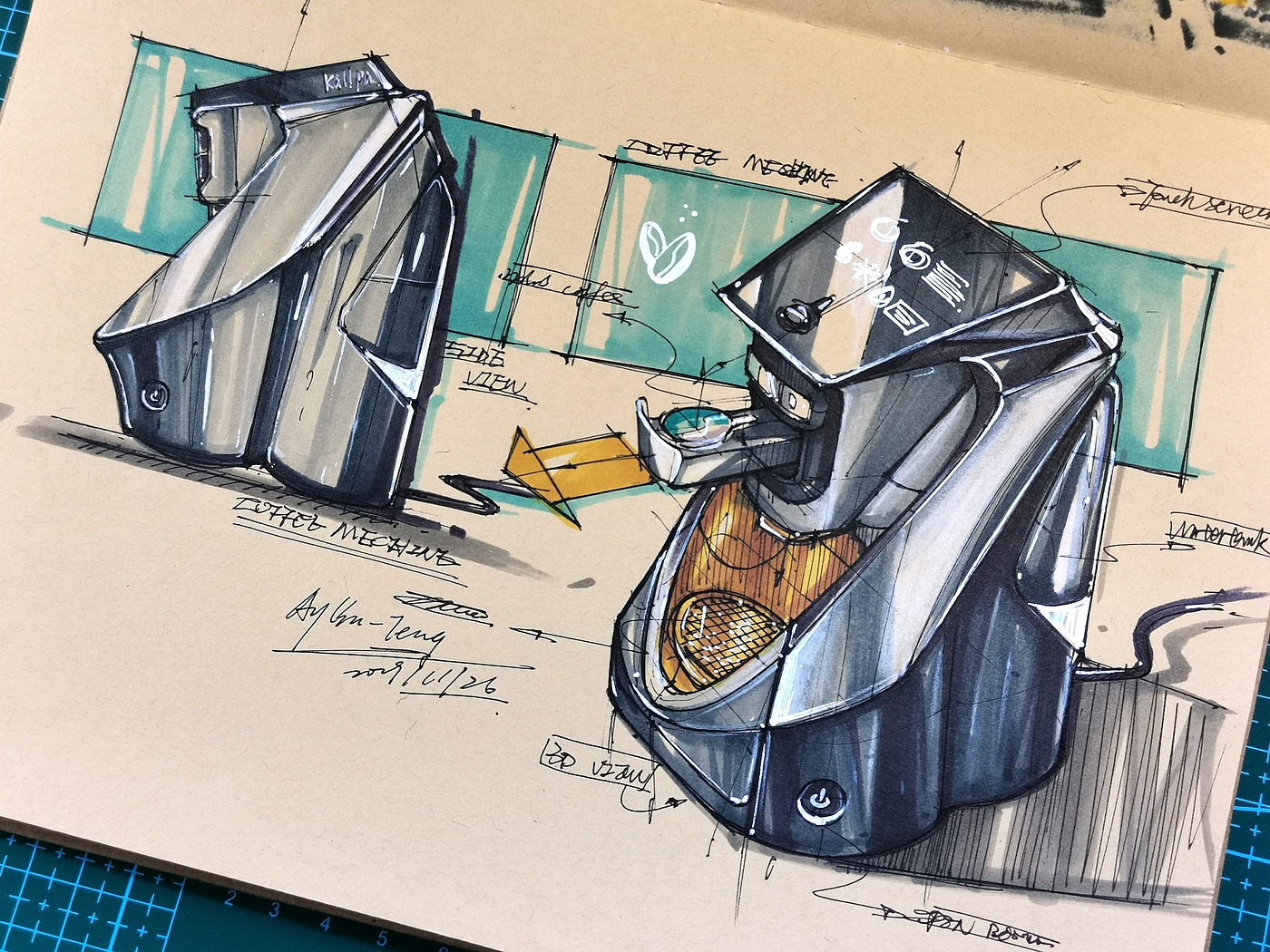 Teng Yilin，Postgraduate entrance examination for industrial product design，Hand drawn industrial product design，Pursue dream Jiangnan Design Postgraduate Entrance Examination，Designer's hand-painted book，