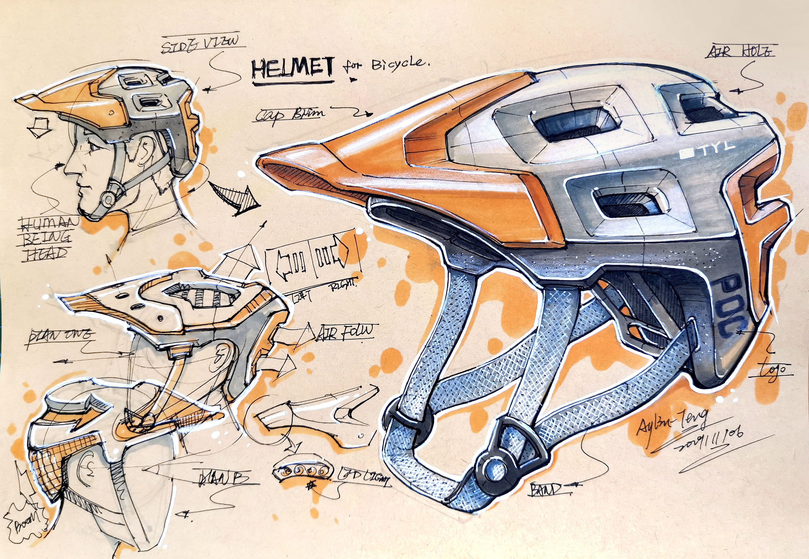 Teng Yilin，Postgraduate entrance examination for industrial product design，Hand drawn industrial product design，Pursue dream Jiangnan Design Postgraduate Entrance Examination，Designer's hand-painted book，