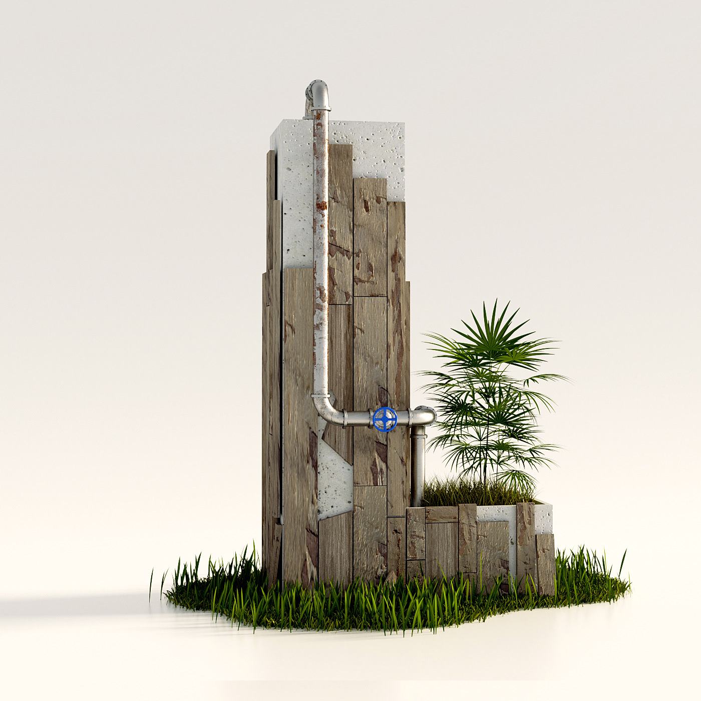 Flower pot rack，Industrial wind，Environmental economy，Waste materials，