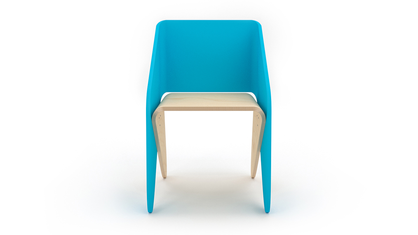 blue，Children chair，ray，Minimalism，
