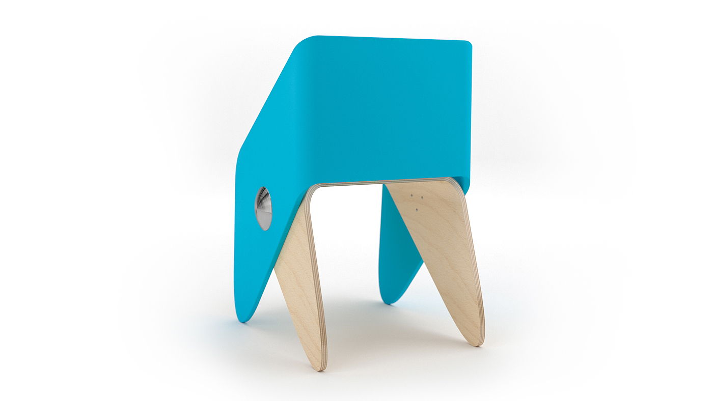 blue，Children chair，ray，Minimalism，