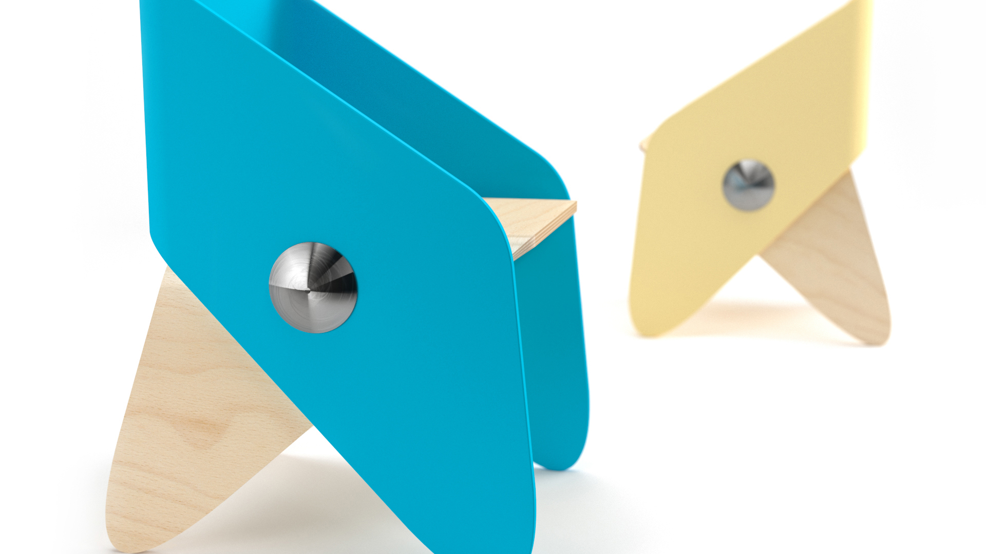 blue，Children chair，ray，Minimalism，