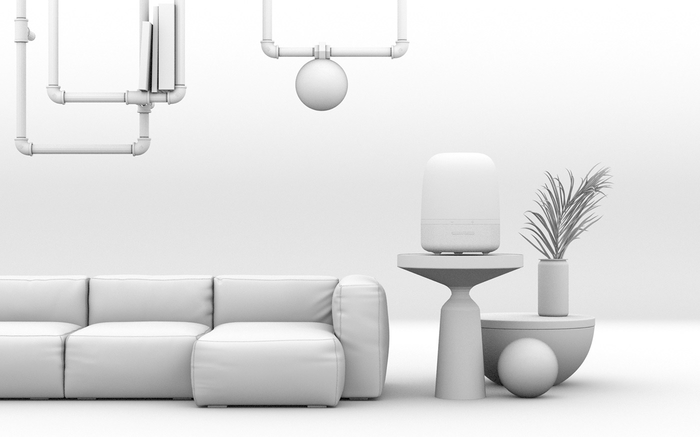 speaker，Aura Studio2，harman kardon ，Scene rendering，Wireless speaker，