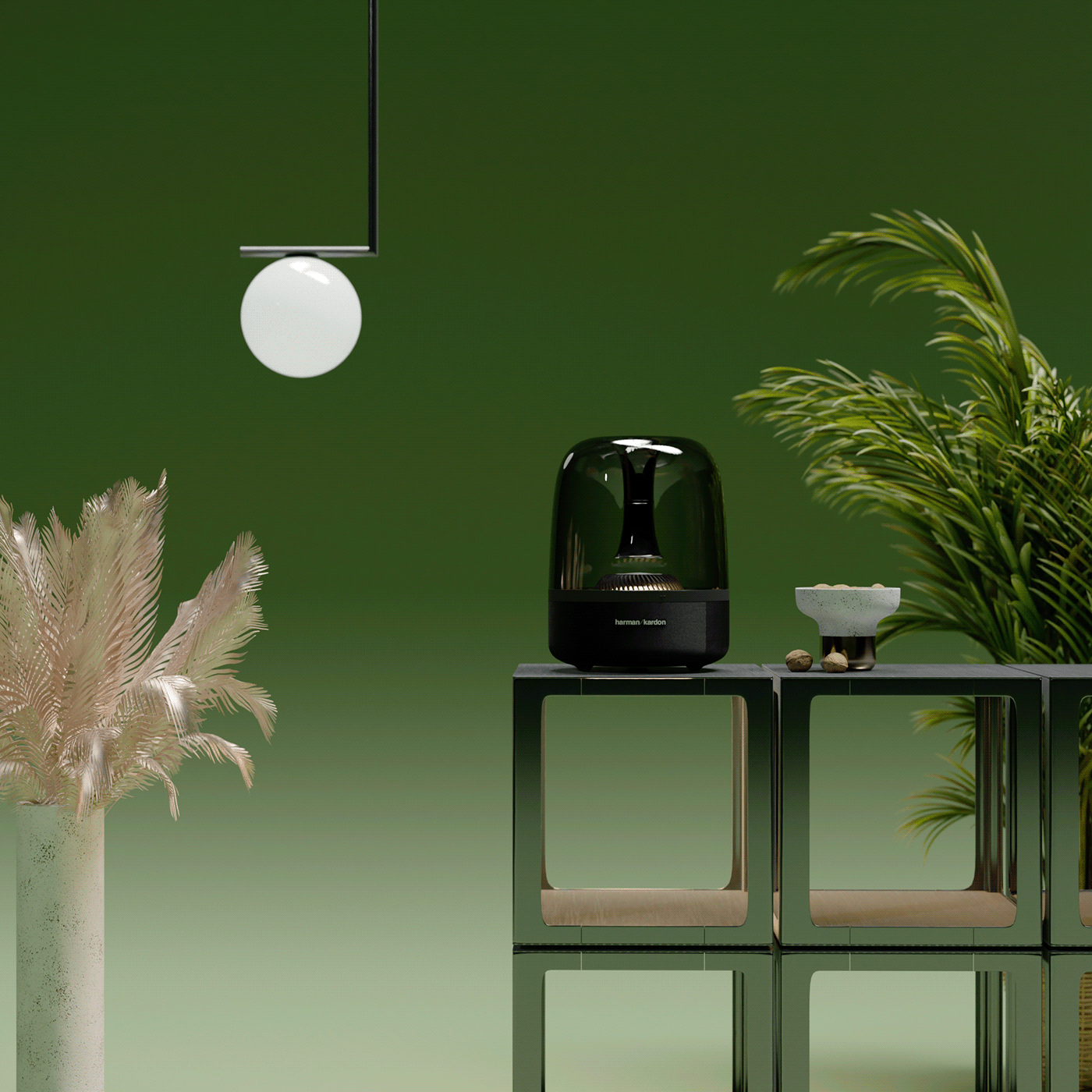 speaker，Aura Studio2，harman kardon ，Scene rendering，Wireless speaker，