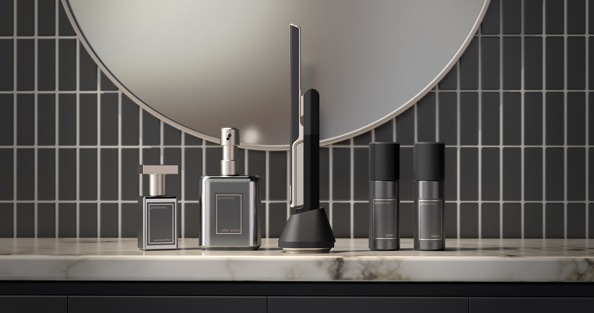 razor，GROOMONY，Electric straight shaver，black，modification，