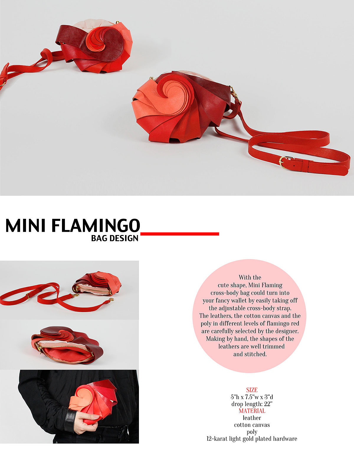 时尚，手工艺，Mini Flamingo Bag，火烈鸟，背包，