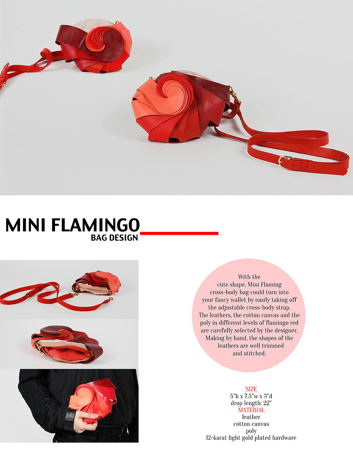 fashion，handicraft，Mini Flamingo Bag，Flamingo，knapsack，