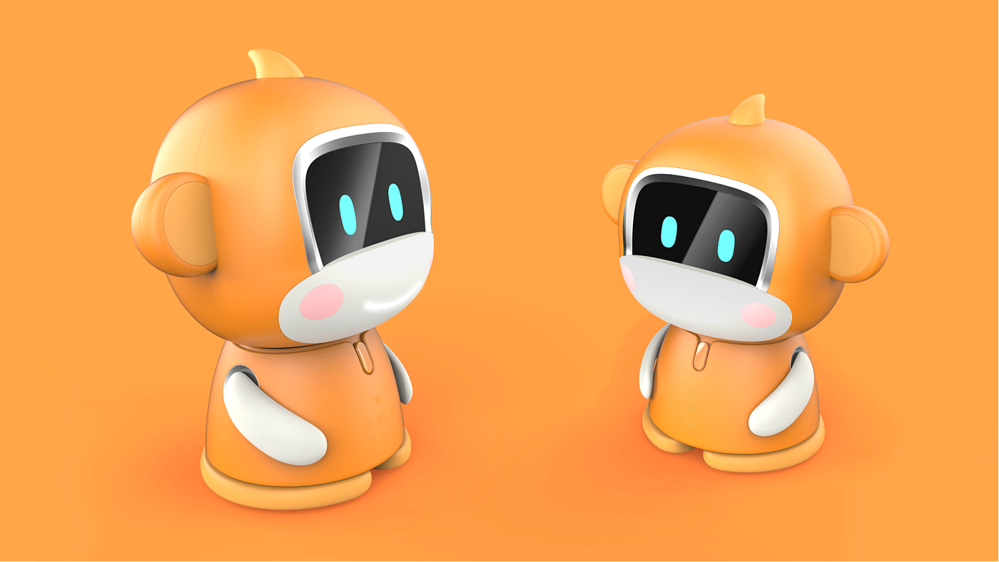Early education machine，Sunrise impression，industrial design，product design，intelligence，robot，monkey，