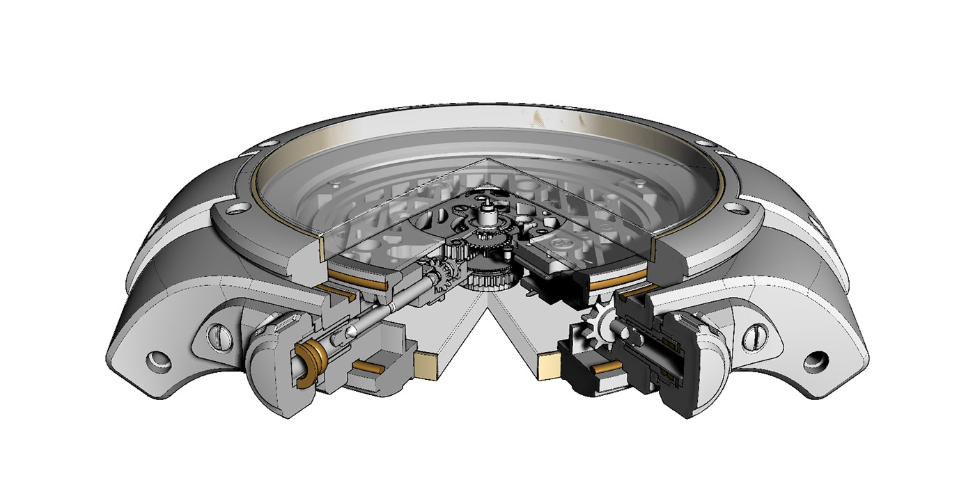 Wrist watch，skeleton，motion，