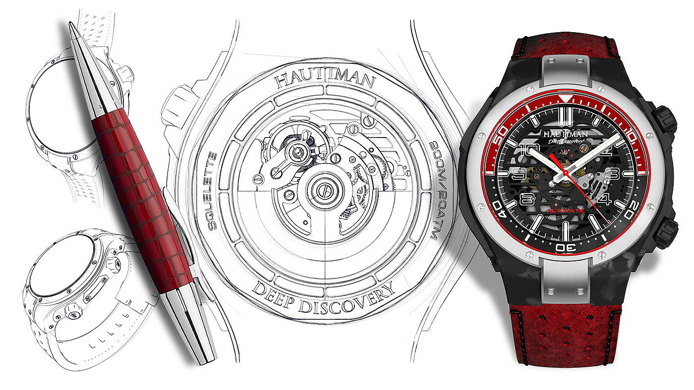 Wrist watch，skeleton，motion，