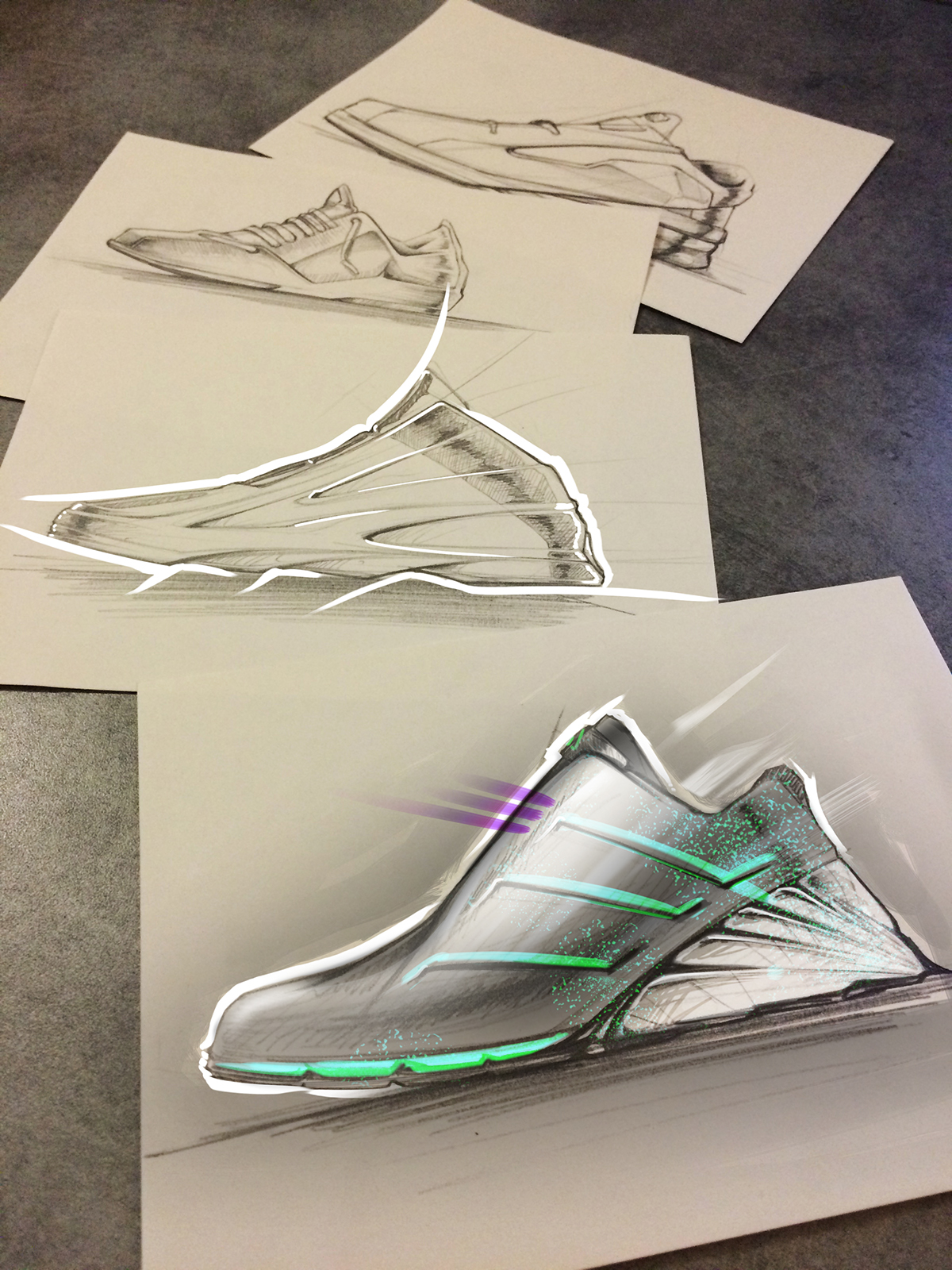 sketch，gym shoes，number，