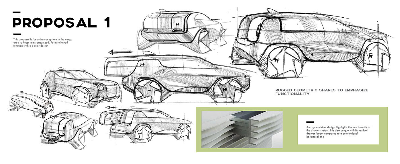 vehicle，Honda，Hand drawn，concept，HRV，