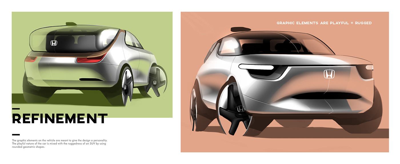 vehicle，Honda，Hand drawn，concept，HRV，