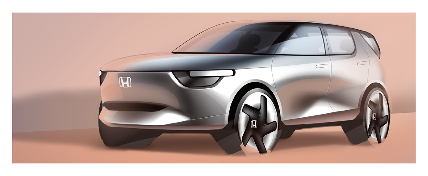 vehicle，Honda，Hand drawn，concept，HRV，