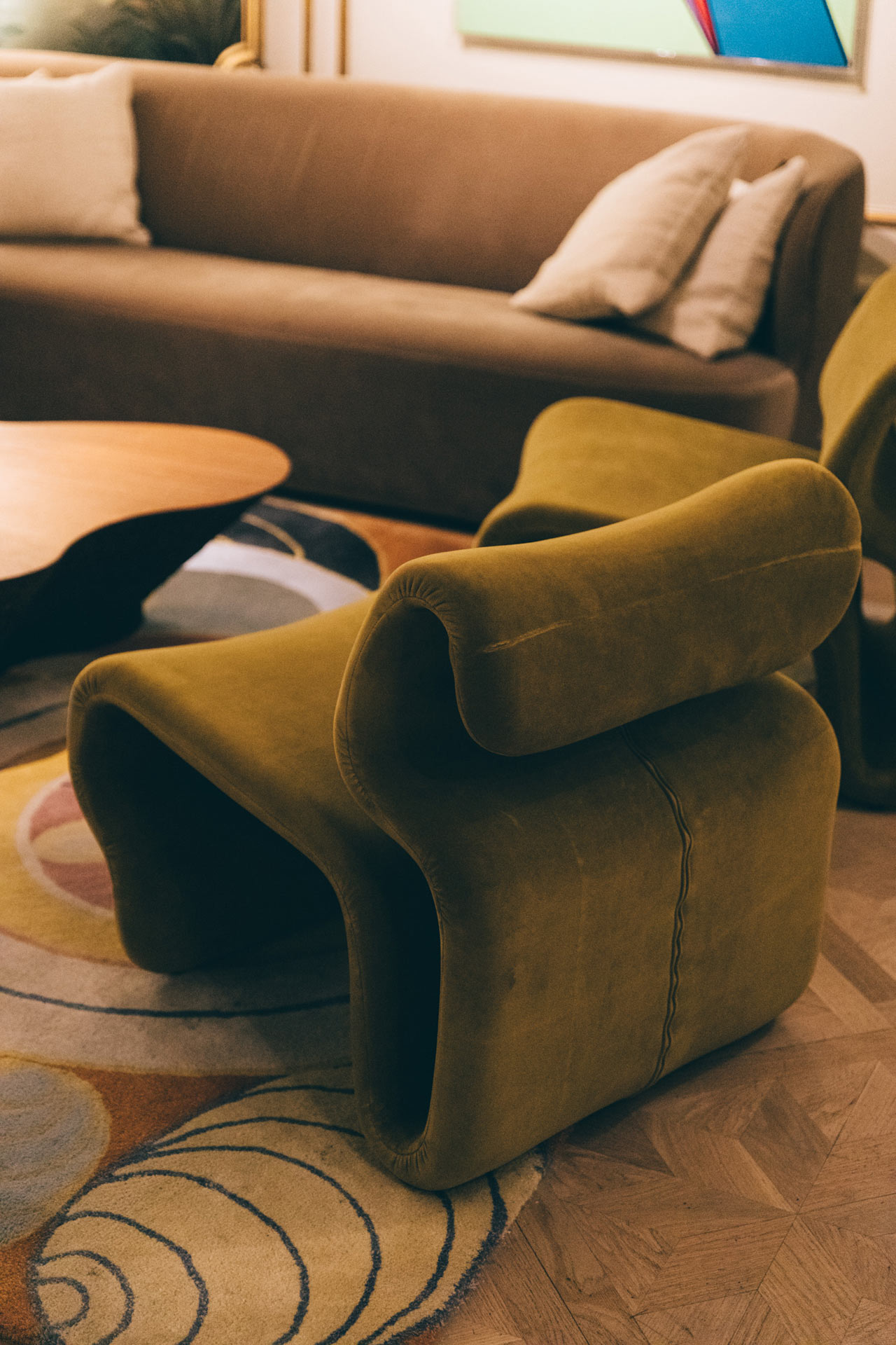 chair，bend，steel，Textile，1970s，