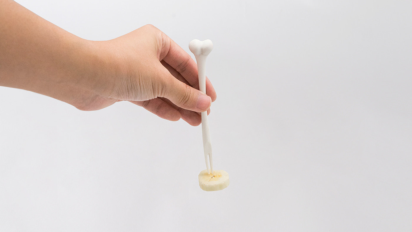 Bone fork，ceramics，white，concept，