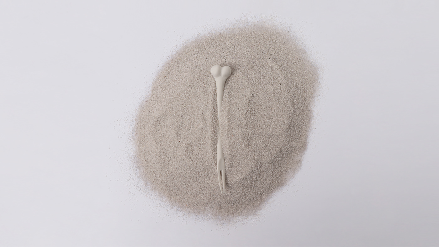 Bone fork，ceramics，white，concept，