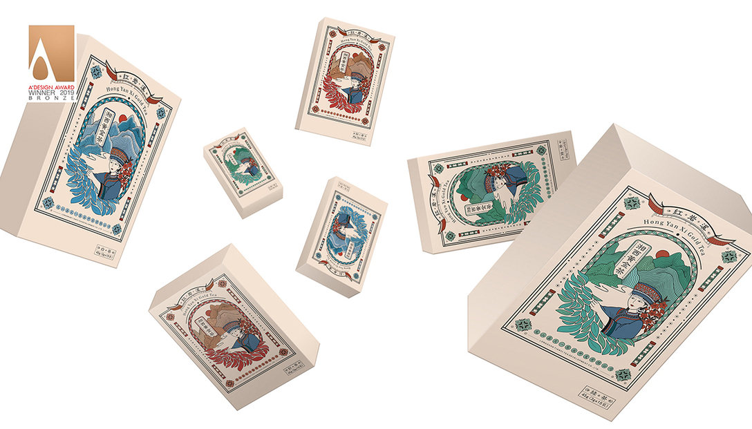 Tea packaging，Chinese style，Hongyanxi gold tea，packing design，Moment creativity，Zeng Ling，