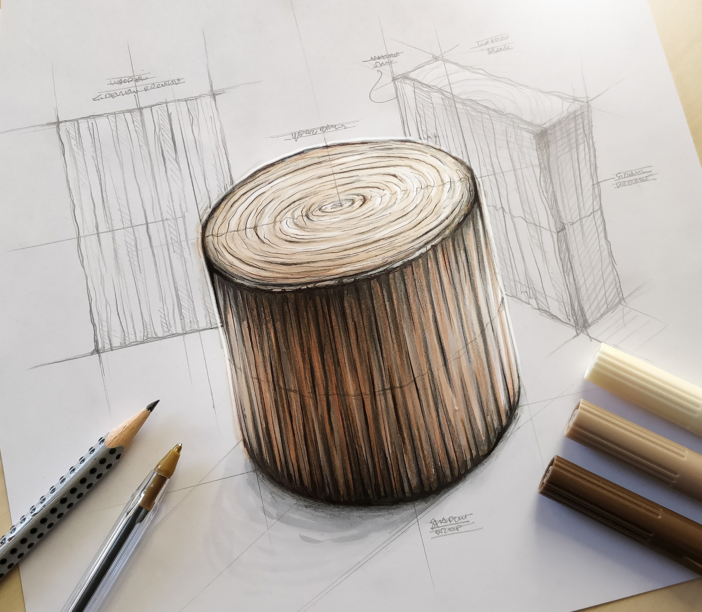 Hand drawn，sketch，painting，color，Marius Kindler，