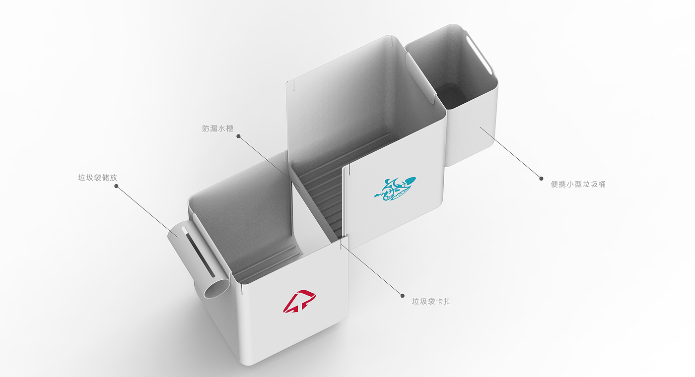 trash can，classification，portable，Classified trash can，