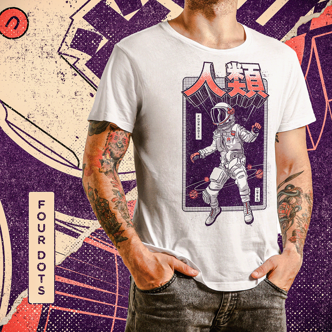 label，Beer，Short sleeve，illustration，Japanese culture，