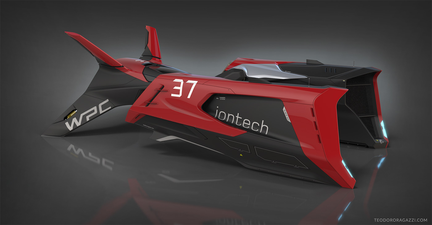 Flight Mode，gules，automobile，racing，Pod Racer，conceptual design，