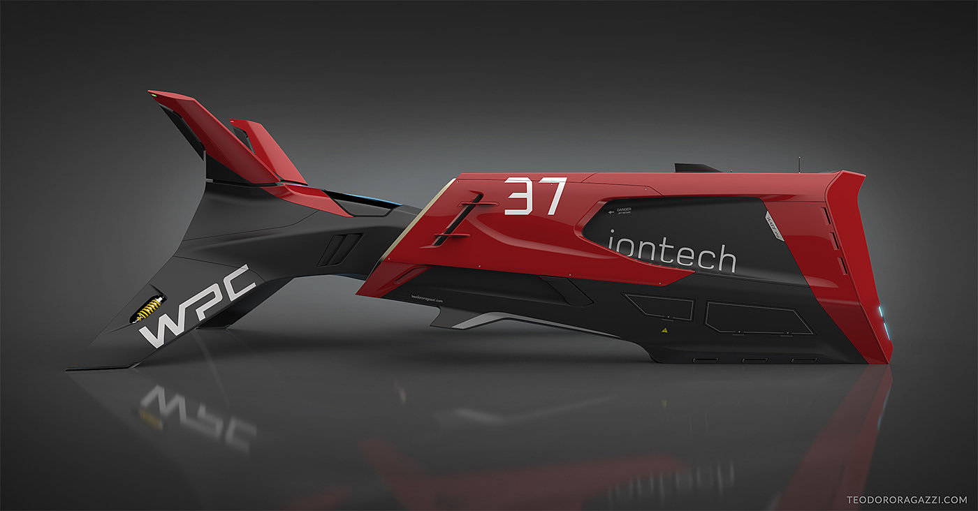 Flight Mode，gules，automobile，racing，Pod Racer，conceptual design，