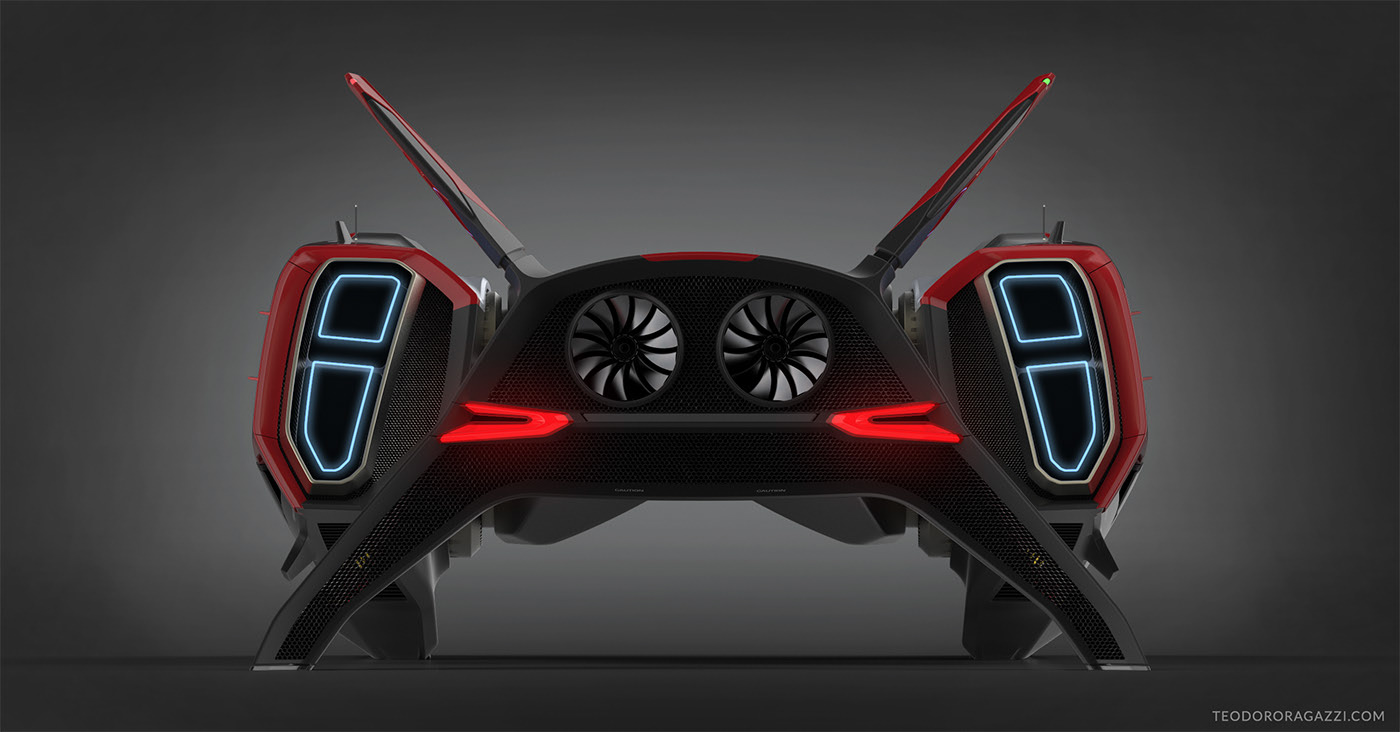 Flight Mode，gules，automobile，racing，Pod Racer，conceptual design，