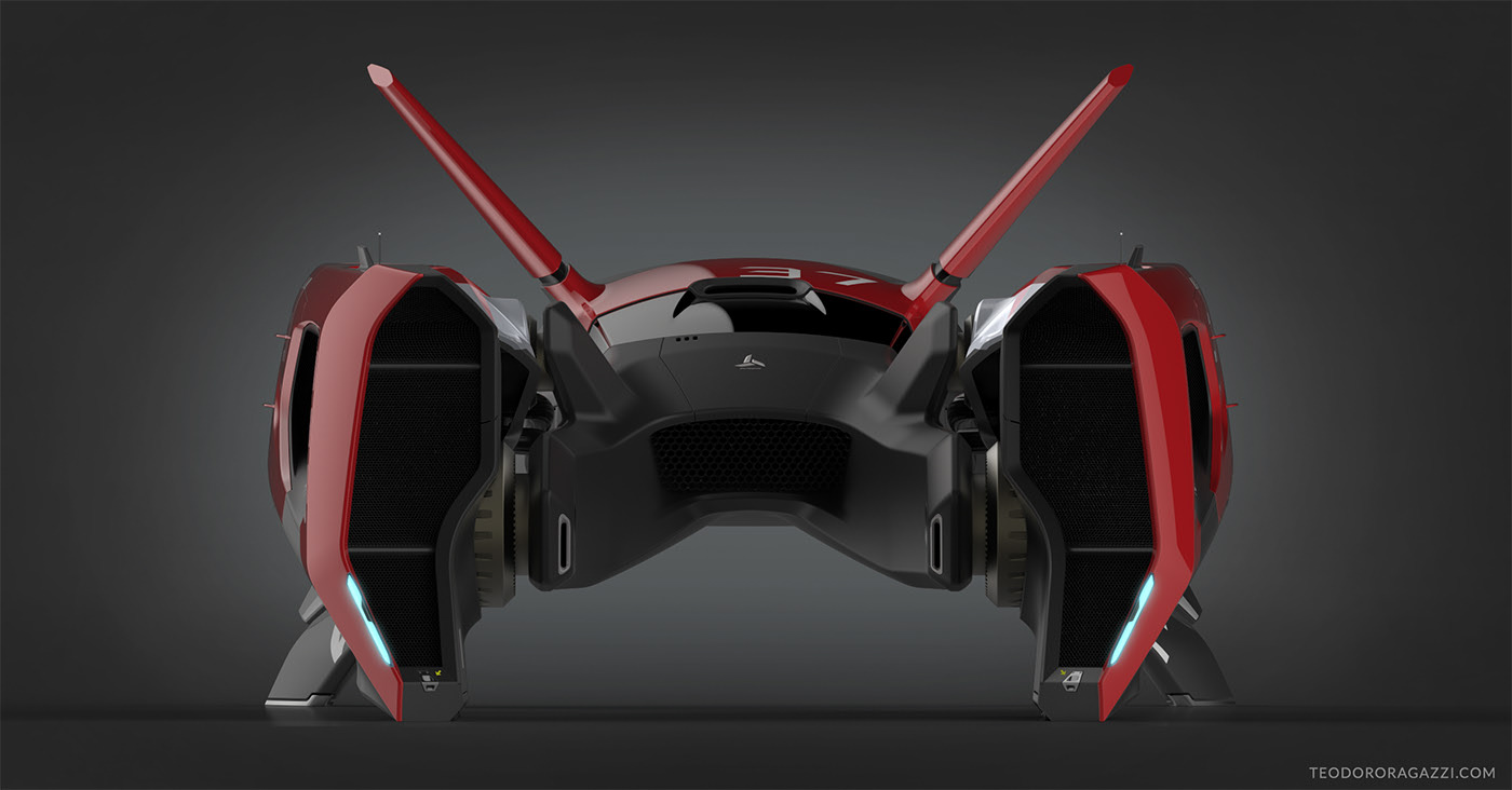 Flight Mode，gules，automobile，racing，Pod Racer，conceptual design，