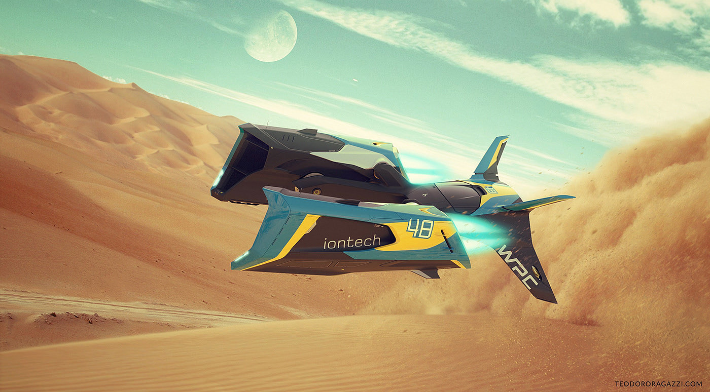 Flight Mode，gules，automobile，racing，Pod Racer，conceptual design，