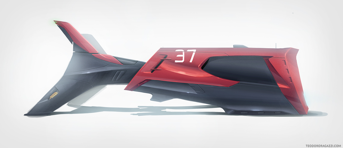 Flight Mode，gules，automobile，racing，Pod Racer，conceptual design，