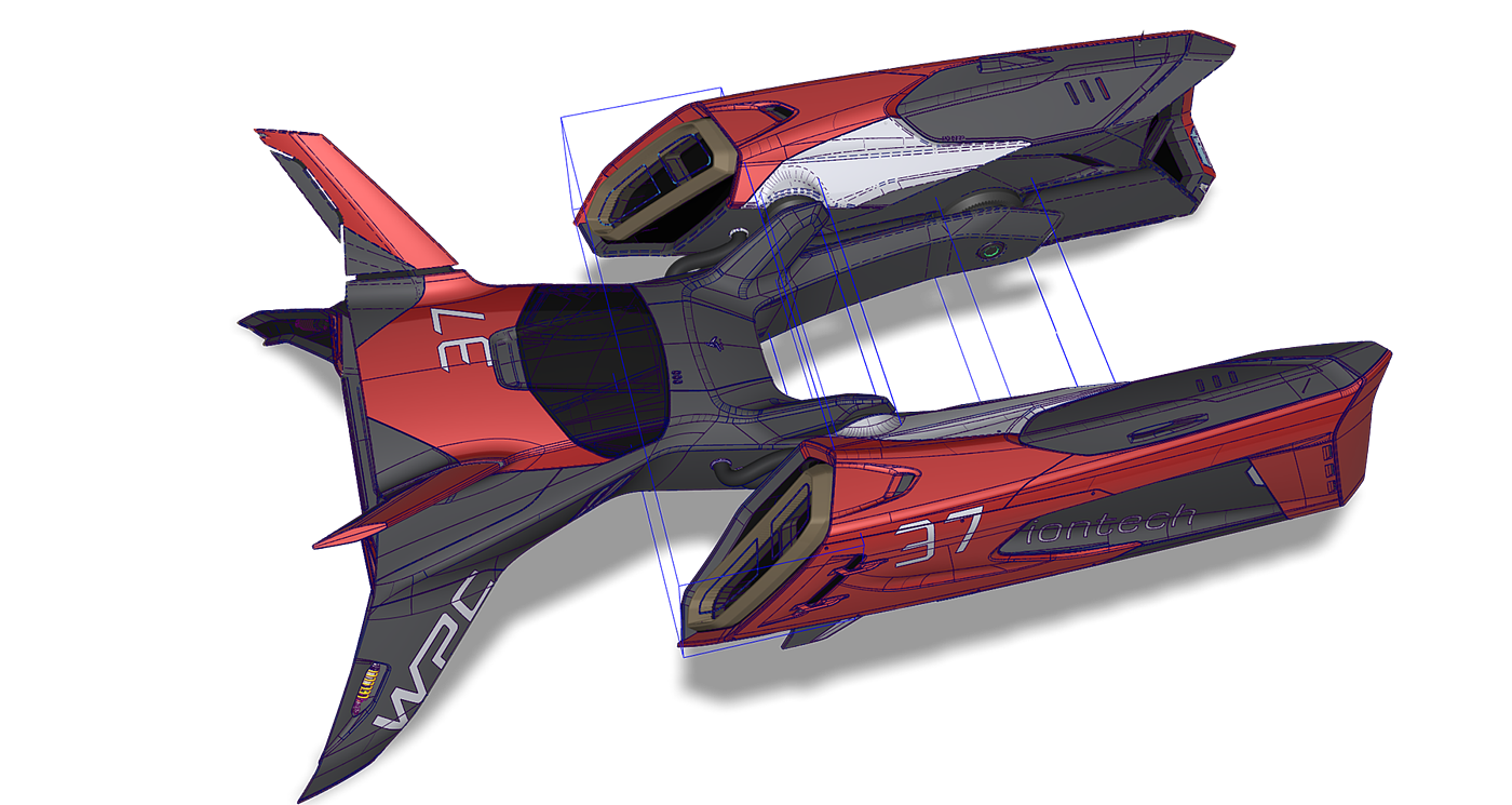 Flight Mode，gules，automobile，racing，Pod Racer，conceptual design，