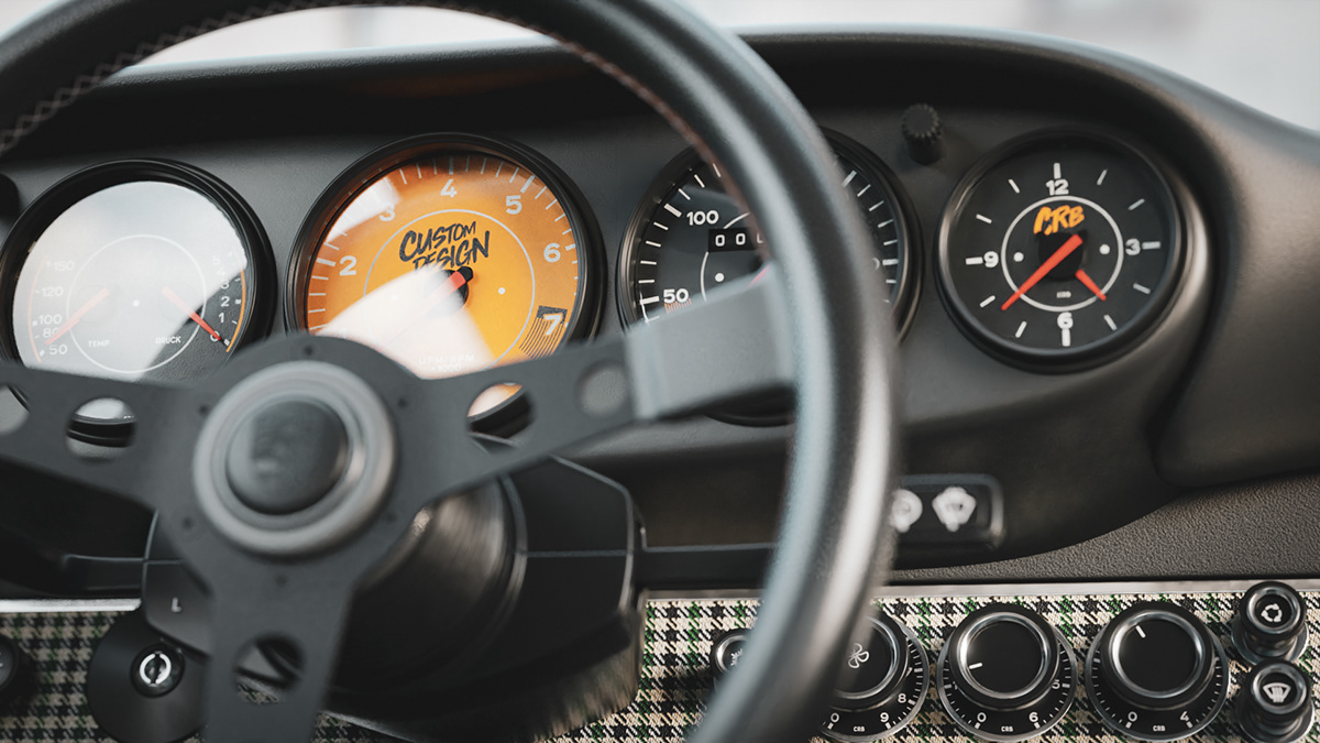 BLENDER，3d，Automotive interior，