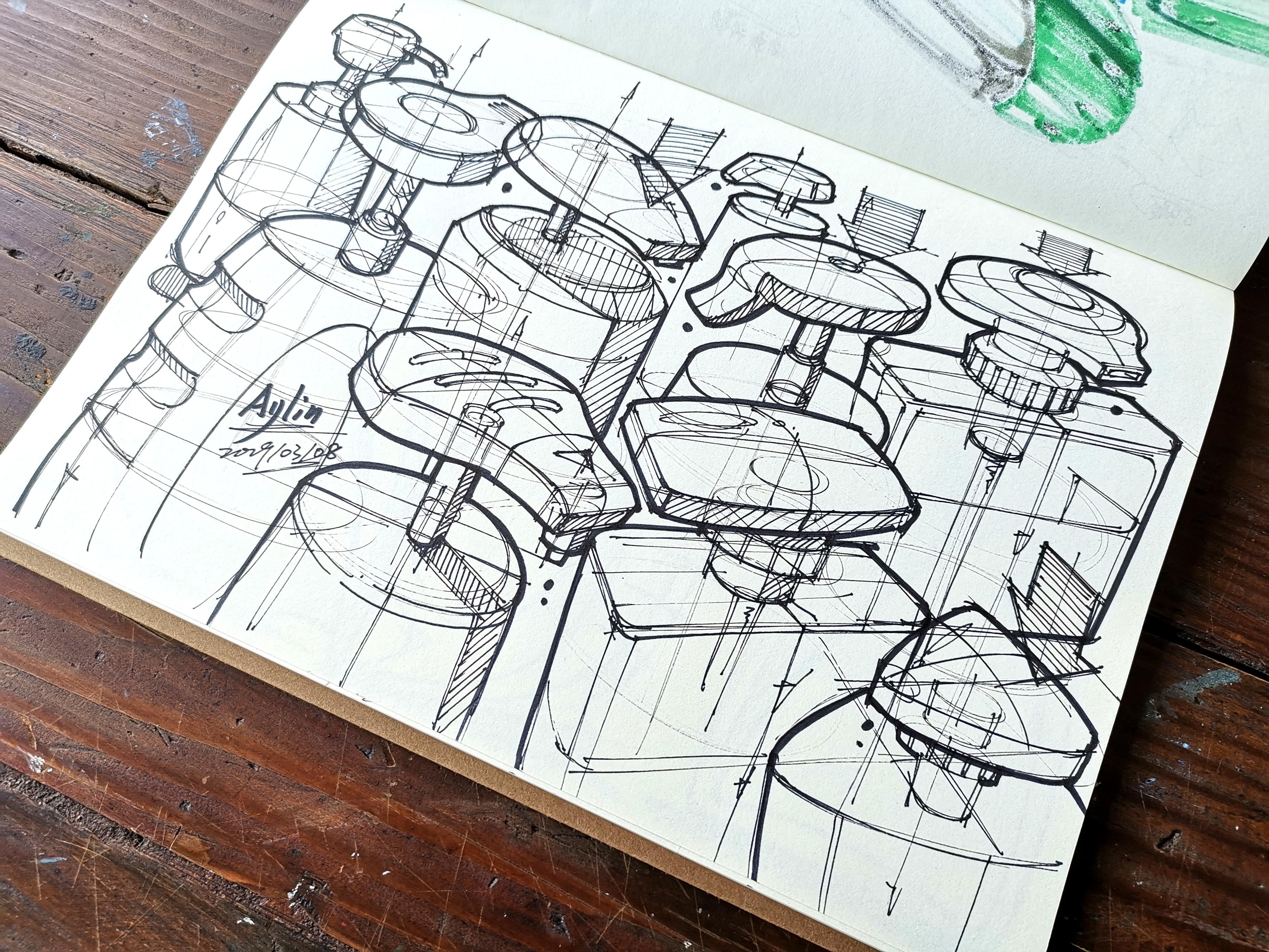 Teng Yilin，Postgraduate entrance examination for industrial product design，Hand drawn industrial product design，Designer's hand-painted book，Pursue dream Jiangnan Design Postgraduate Entrance Examination，