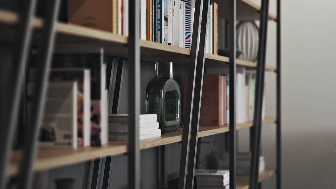 Cube 44，Simplicity，Metal frame，bookshelf，furniture，Pavel Vetrov，