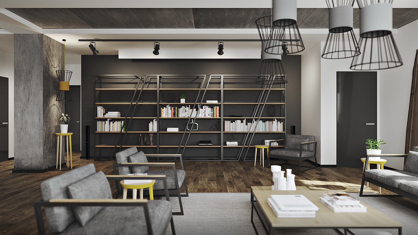 Cube 44，Simplicity，Metal frame，bookshelf，furniture，Pavel Vetrov，