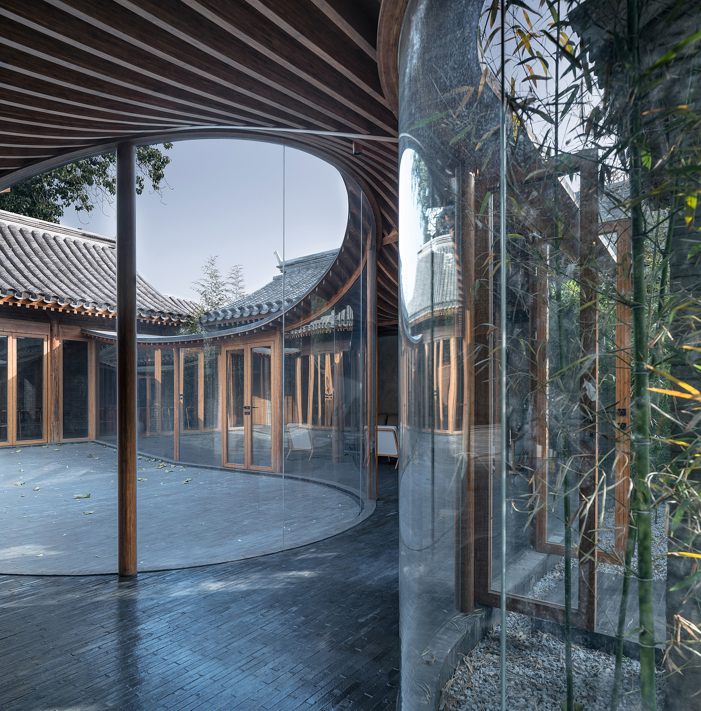 Courtyard Dwellings，Glass，screen，Corridor，