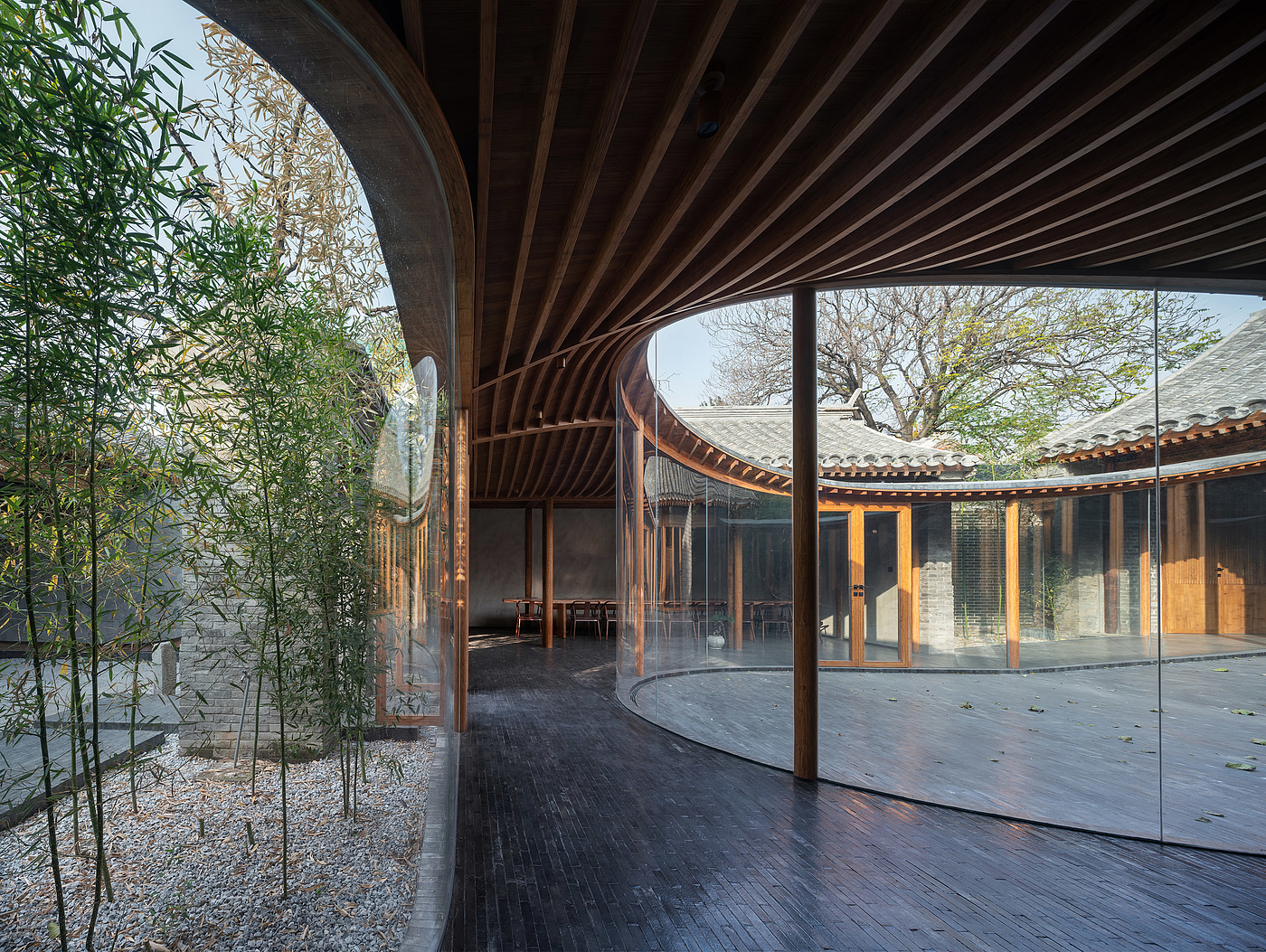 Courtyard Dwellings，Glass，screen，Corridor，