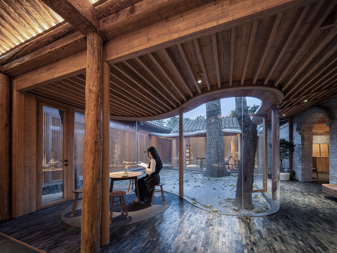 Courtyard Dwellings，Glass，screen，Corridor，