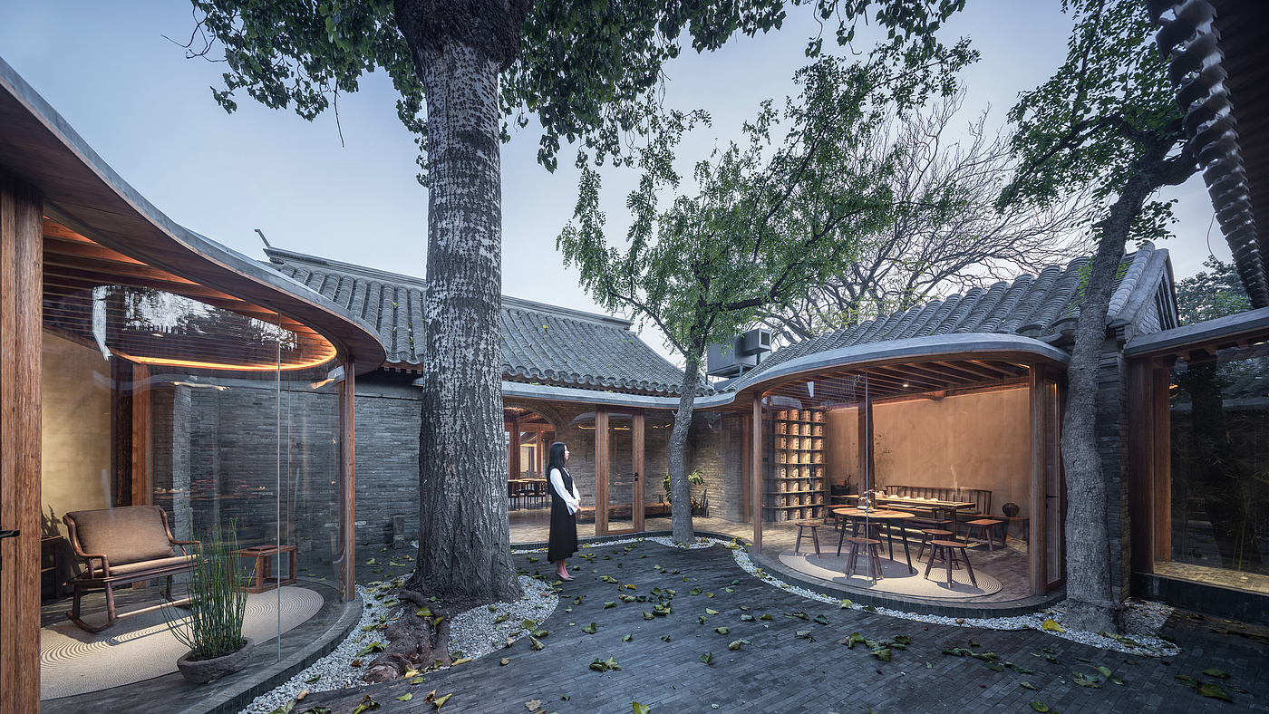 Courtyard Dwellings，Glass，screen，Corridor，