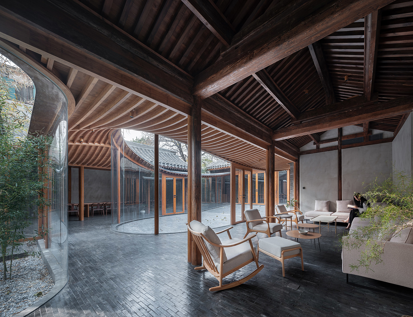 Courtyard Dwellings，Glass，screen，Corridor，