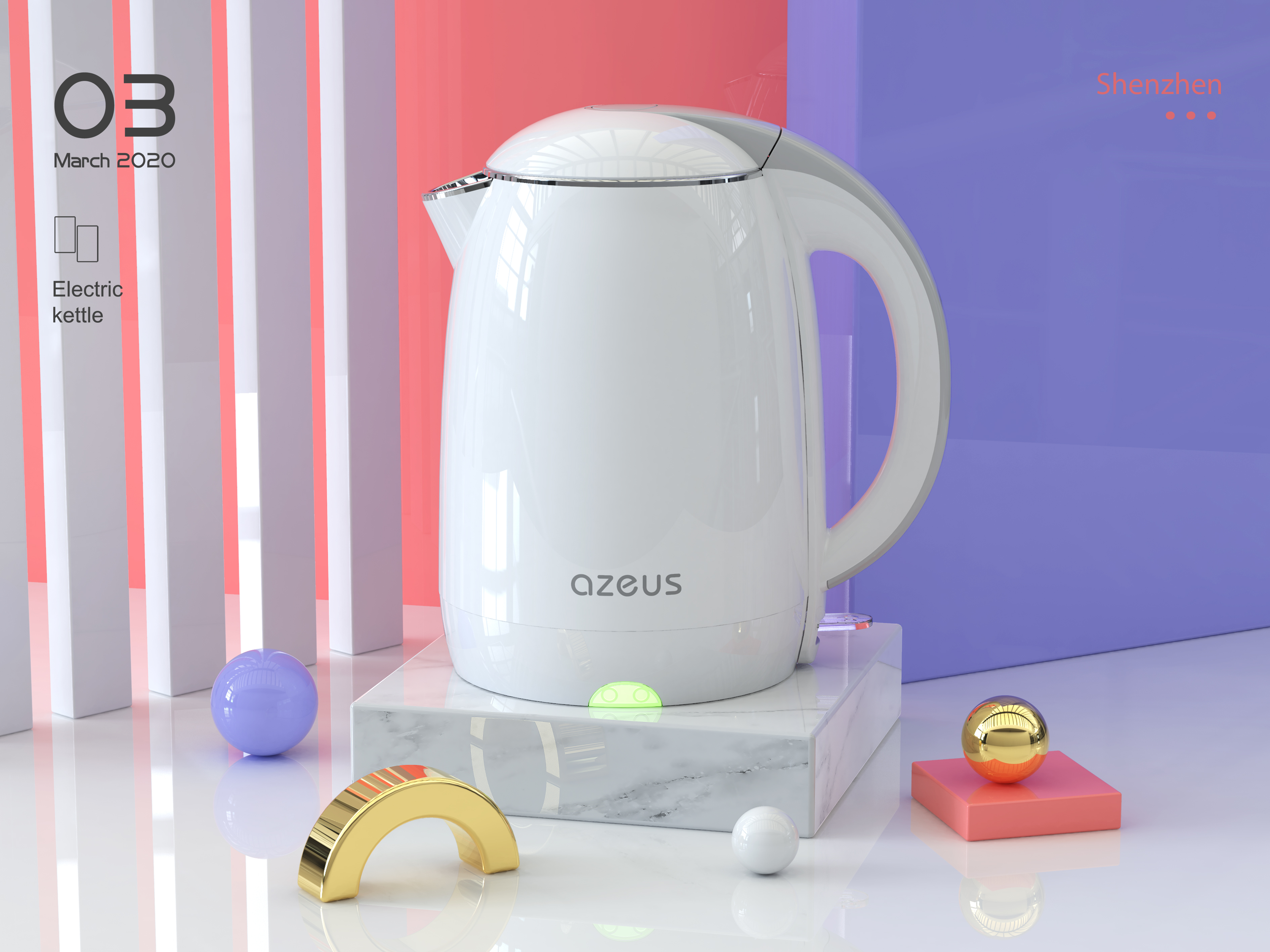 Amazon，Render，kettle，design sketch，Small scene，