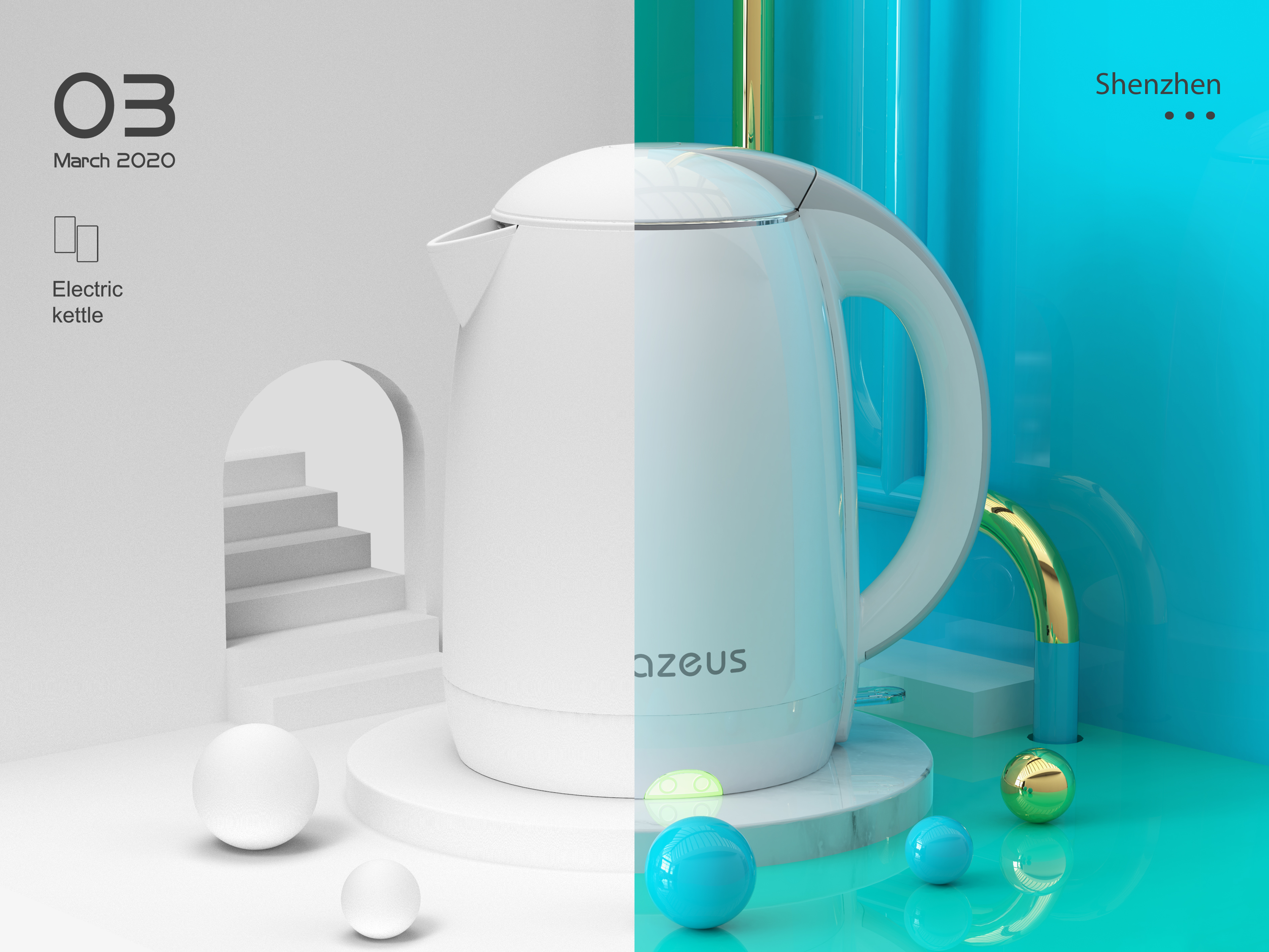 Amazon，Render，kettle，design sketch，Small scene，