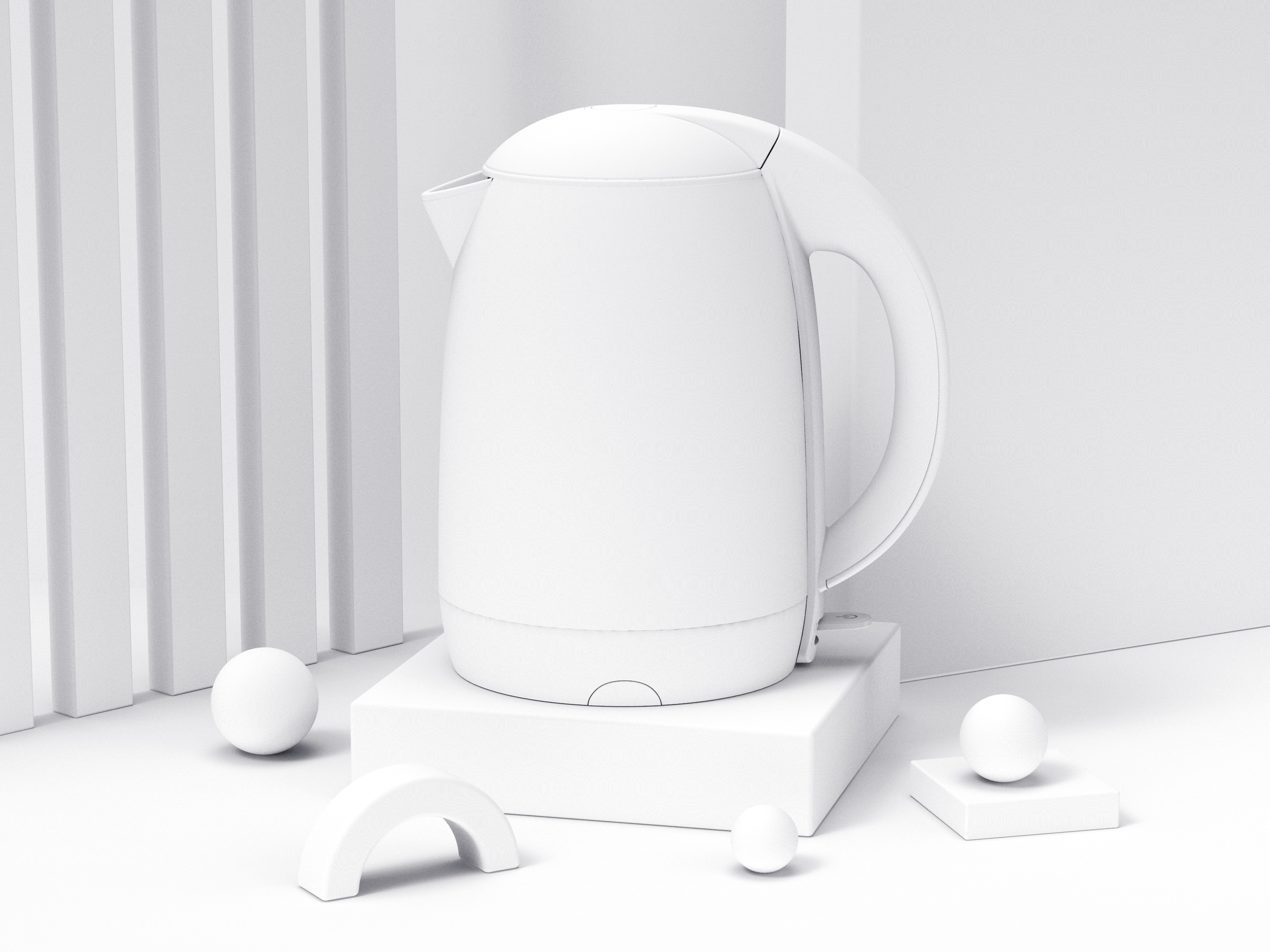 Amazon，Render，kettle，design sketch，Small scene，