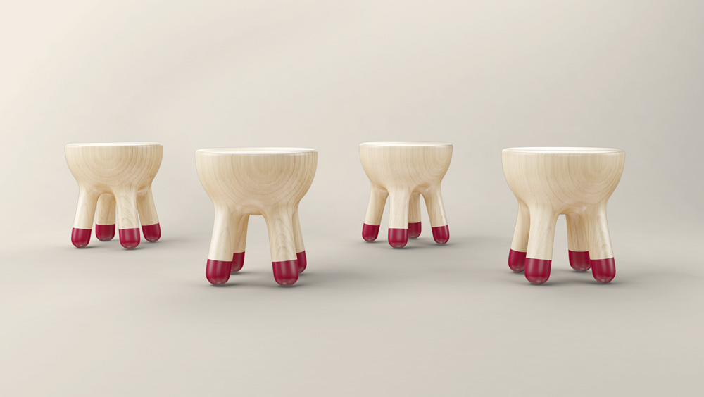 cow，Design，mammal，stool，furniture，