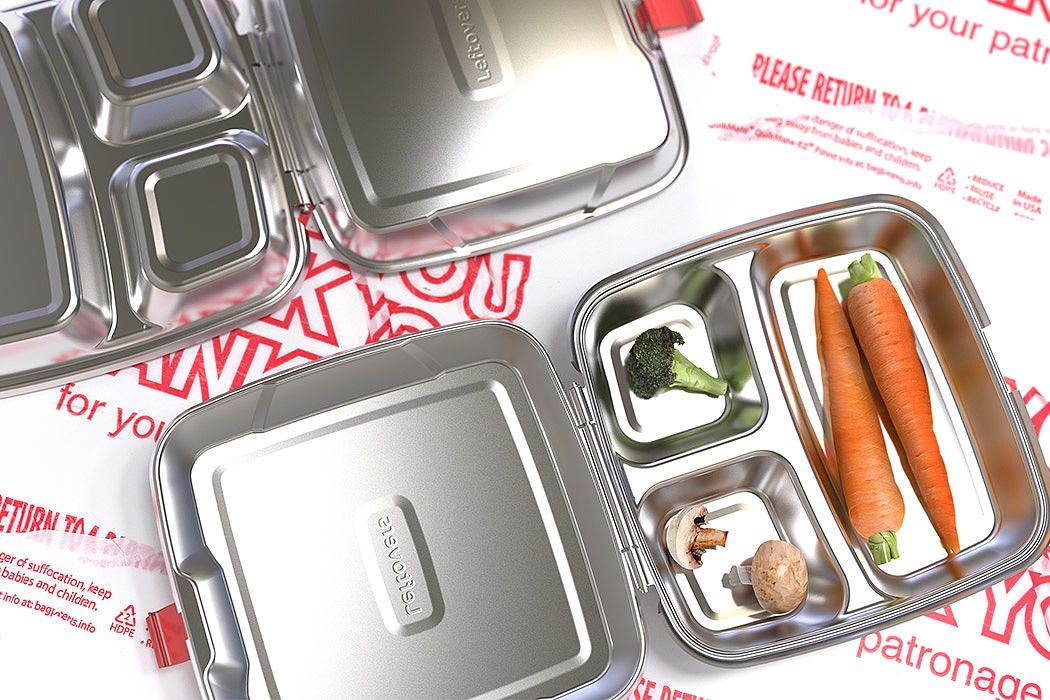 Lunch box，stainless steel，Leftovers，environment protection，Takeout box，Ross Dungan.，