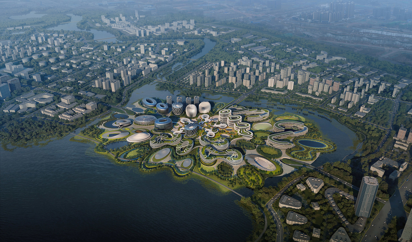 Architecture，Zaha Hadid，Unicorn Island，Chengdu Convention and Exhibition Center，